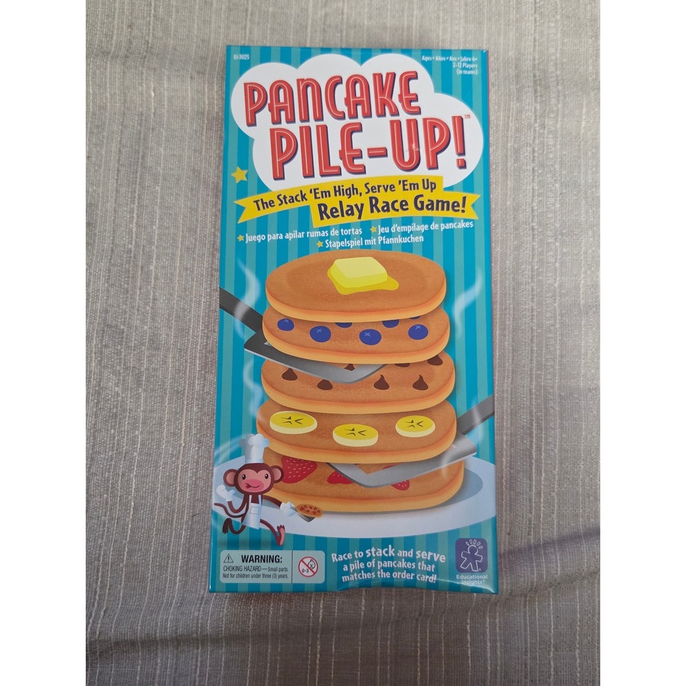 Educational Insights Pancake Pile-Up! Relay Race Game Preschool NEW